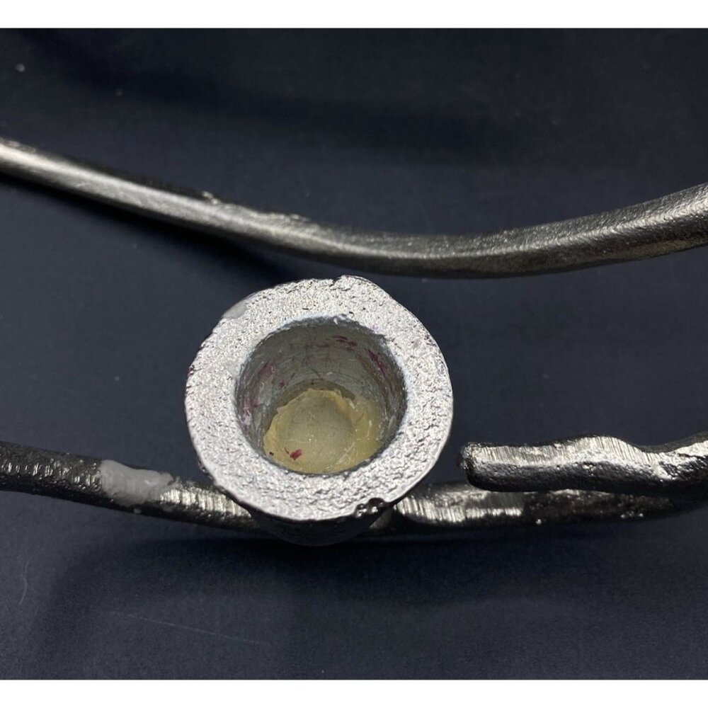 Cast Aluminum Silver Tone Metal Manzanita Branch 5 Candle Holder Centerpiece - Picture 11 of 13